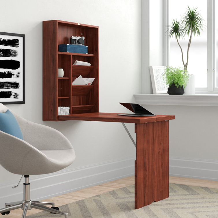 Ebern Designs Savaira Floating Desk with Hutch & Reviews Wayfair